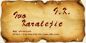 Ivo Karalejić vizit kartica
